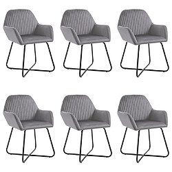 Decoshop26 Lot de 6 chaises de salle à manger cuisine design moderne velours gris CDS022514