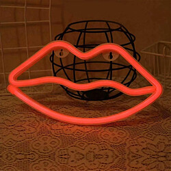 Universal LED Neon Sign Lampe Murale Chaleureuse Décoration De Chambre Illuminée Chambre Enfant Vacances Bar Fête Mariage Noël (Lèvres) 