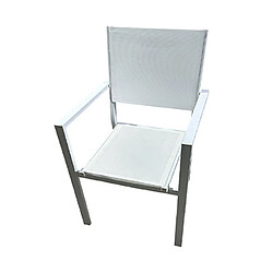 Mes Lot de 4 fauteuils en aluminium et textilène coloris blanc