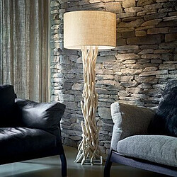 Ideal Lux Lampadaire à 1 lumière marron, beige avec abat-jour, E27