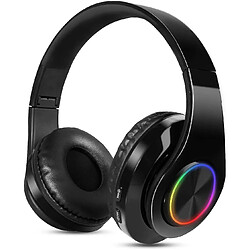 Universal Casque Bluetooth sans fil Yh, écouteur sur-auriculaire, écouteur pliable avec micro-noir intégré