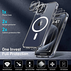 Coque Silicone Transparente Compatible Magsafe + Verres Trempes et Protections Camera Arriere X2 Pour iPhone 15 Pro Max Little Boutik®