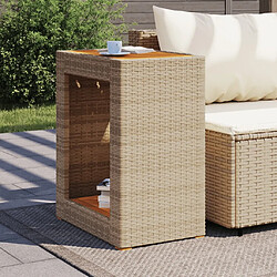 Avis Maison Chic Table d'appoint | Table Basse de jardin dessus en bois beige 60x40x75 cm -GKD79009