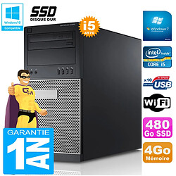 PC Tour DELL 9020 Core I5-4570 Ram 4Go Disque 480 Go SSD Graveur DVD Wifi W7 - Occasion