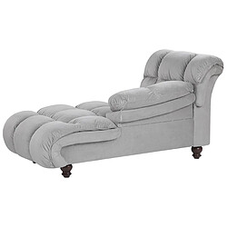 Acheter Beliani Chaise longue en velours gris clair LORMONT