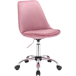 Helloshop26 Fauteuil de bureau chaise de bureau en velours rose 19_0000488