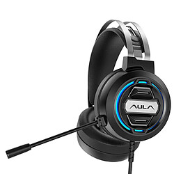 Riffi Casque de jeu Aula S603 Noise-Off / Pilotes 50 mm / Câble 2 m / 2x audio/micro 3,5 mm + LED RVB USB / Noir 