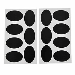 Paris Prix Lot de 14 Stickers Ardoise Ovale 12x21cm Noir