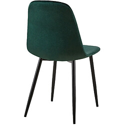 Acheter Decoshop26 Chaise de salle à manger x1 coutures décoratives losanges assise en velours vert pieds métal noir mat 10_0002246