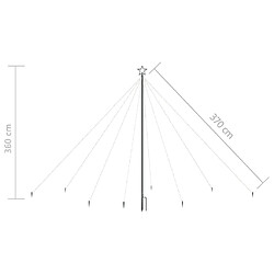 vidaXL Lumières d'arbre de Noël Int/Ext 576 LED blanc froid 3,6 m pas cher