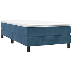 Avis Maison Chic Lit Adulte - Lit simple Lit à sommier tapissier avec matelas moelleux - Meuble de Chambre - Bleu foncé 90x200 cm -MN61025