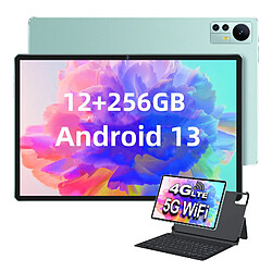 VANWIN Tablette 12Go RAM+256Go ROM+1To Extensible tablette tactile 4G LTE+5G WiFi Android 13, 7560mAh 1920*1200 IPS Octa-Core Bluetooth 5.0 tablette avec clavier-Vert 