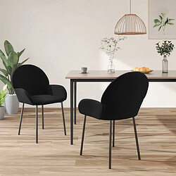 Maison Chic Lot de 2 Chaises à manger | Chaise de salle à manger cuisine Noir Velours -GKD76227