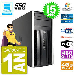 PC HP 6300 MT Intel Core i5-2400 RAM 4Go SSD 480Go Graveur DVD Wifi W7 · Occasion 