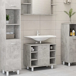 vidaXL Armoire de salle de bain Gris béton Bois d’ingénierie 