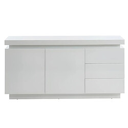 Vente-Unique Buffet EMERSON II - LEDs - 2 portes & 3 tiroirs - MDF laqué blanc