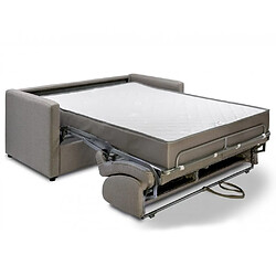 Inside 75 Canapé GRANDIOSE convertible CanapExpress matelas mémory 22 cm sommier lattes 140 cm tissu tweed gris pas cher