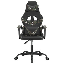 vidaXL Chaise de jeu pivotante Noir et camouflage Similicuir