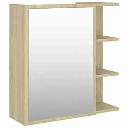 vidaXL Armoire à miroir de salle de bain Chêne sonoma Bois ingénierie