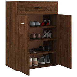 Acheter vidaXL Armoire à chaussures Chêne marron 60x35x84 cm Bois d'ingénierie