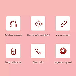 Universal Écouteurs couleur haute fidélité musique écouteurs auto-jumelage Bluetooth compatible sans fil peut être branché carte TF écouteurs bleus et roses | Écouteurs Bluetooth(Rose) pas cher