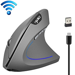 Wewoo Souris sans fil HXSJ T22 2.4GHz sans fil 4 clés 2400 DPI réglable optique verticale argent + gris