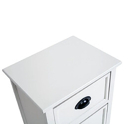 Avis Mobili Rebecca Table de Nuit Chevet 3 Tiroirs Blanc Classique 63x37x27