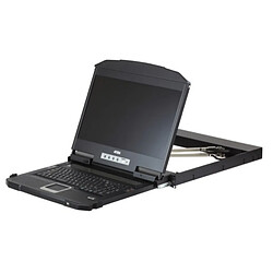 ABI DIFFUSION ATEN CL3800NW CONSOLE LCD 18,5 DOUBLE RAIL HDMI-DVI-VGA/USB ABI DIFFUSION Terminal d opérateur sur console LCD rackable 19 ATEN CL3800 Console écran plat à connectique VGA DVI HDMI USB et de courte profondeur avec articulation double rail, La console LCD VGA DVI HDMI USB CL3800 est un poste de travail à deux r