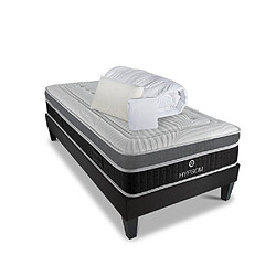 HYPSOM Pack Elégance Pack Prêt à dormir ELEGANCE 90x190 cm | Matelas Mémoire de forme + Sommier + Accessoires