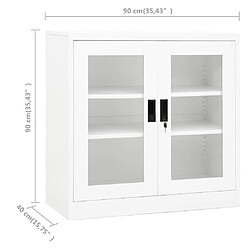 vidaXL Armoire de bureau Blanc 90x40x90 cm Acier pas cher