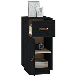 Maison Chic Buffet,Meuble de Rangement,commode pour salon,Cuisine Noir 34x40x75 cm Bois massif de pin -MN34404 pas cher