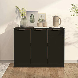 Maison Chic Buffet,Meuble de Rangement,commode pour salon,Cuisine Noir 90,5x30x70 cm Bois d'ingénierie -MN87597