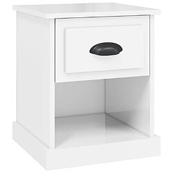 Maison Chic Table de chevet,Table de Nuit,Meuble de Rangement blanc brillant 39x39x47,5 cm Bois d’ingénierie