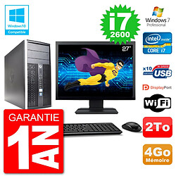 PC HP 6300 MT Ecran 27" Core i7-2600 RAM 4Go Disque 2To Graveur DVD Wifi W7 · Occasion 