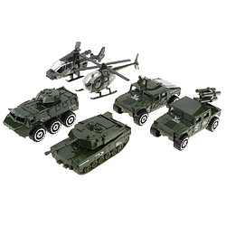 Modèle char de combat Jouet à Doigt Miniature 6pcs 1:87 Modèle de Véhicule Char de Combat Playset Moulé Sous Pression Armée Réservoir