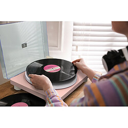 Lenco Platine vinyle avec haut-parleurs intégrés et encodage USB LS-50PK Rose pas cher