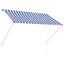 Maison Chic Store banne | Auvent rétractable de porte | Marquise Brise-soleil 200x150 cm Bleu et blanc -GKD90495