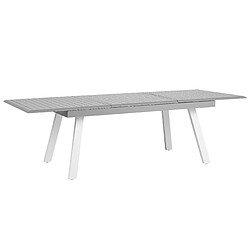 Beliani Table de jardin 175/225 x 80 cm Métal Gris clair PERETA