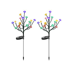 2PCS solaire jardin lumière branche d'arbre lampe extérieure étanche paysage pelouse lampe