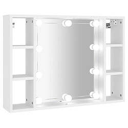 vidaXL Armoire à miroir avec LED Blanc 76x15x55 cm