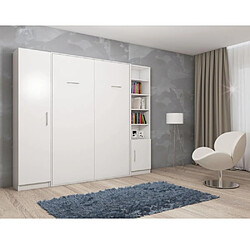 Avis Inside 75 Composition armoire lit escamotable SMART-V2 blanc mat Couchage 140cm 2 colonnes rangements