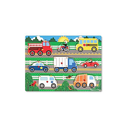 MELISSA & DOUG Puzzle En Bois a Boutons - Véhicules 