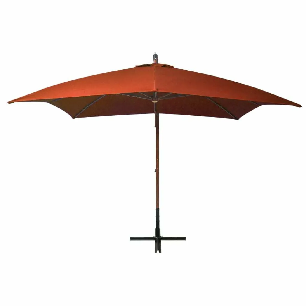 Maison Chic Parasol Jardin | Parasol suspendu avec mat Terre cuite 3x3m Bois de sapin massif - GKD65788