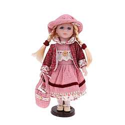 30cm belle figurine poupée porcelaine fille figure avec rose vêtements chapeau ensemble cadeau collection de poupées en porcelaine