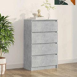 Maison Chic Buffet,Meuble de Rangement,commode pour salon,Cuisine Gris béton 60x35x98,5 cm Bois d'ingénierie -MN96942