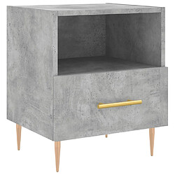 Maison Chic Table de chevet,Table de Nuit,Meuble de Rangement gris béton 40x35x47,5 cm bois d’ingénierie