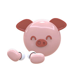 Universal Pig Wireless Bluetooth 5.0 Sport Mini Cute Ear Touch Wireless Headset | Headset (Rose) 