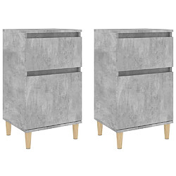 Maison Chic Lot de 2 Tables de chevet,Table de nuit,Table d'appoint pour salon gris béton 40x35x70 cm -MN10365