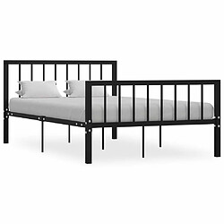 Maison Chic Lit adulte - Lit simple Cadre de lit,Structure du lit Contemporain Noir Métal 120 x 200 cm -MN33924