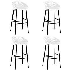 vidaXL Chaises de bar lot de 4 blanc 